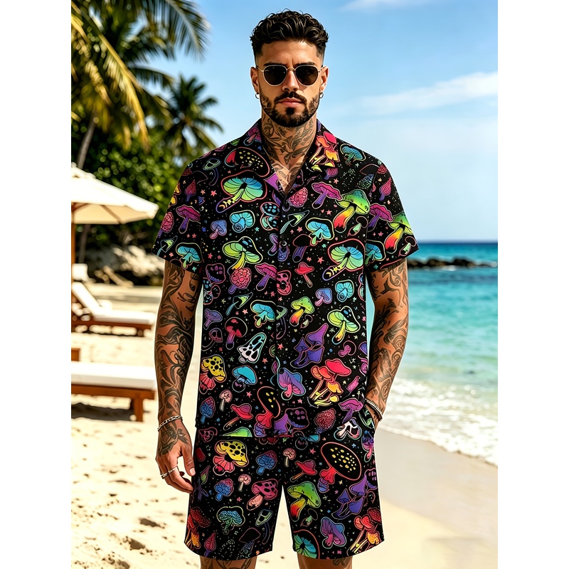 Fashion Streetwear - Men's Fashion 3D Mushroom print suit