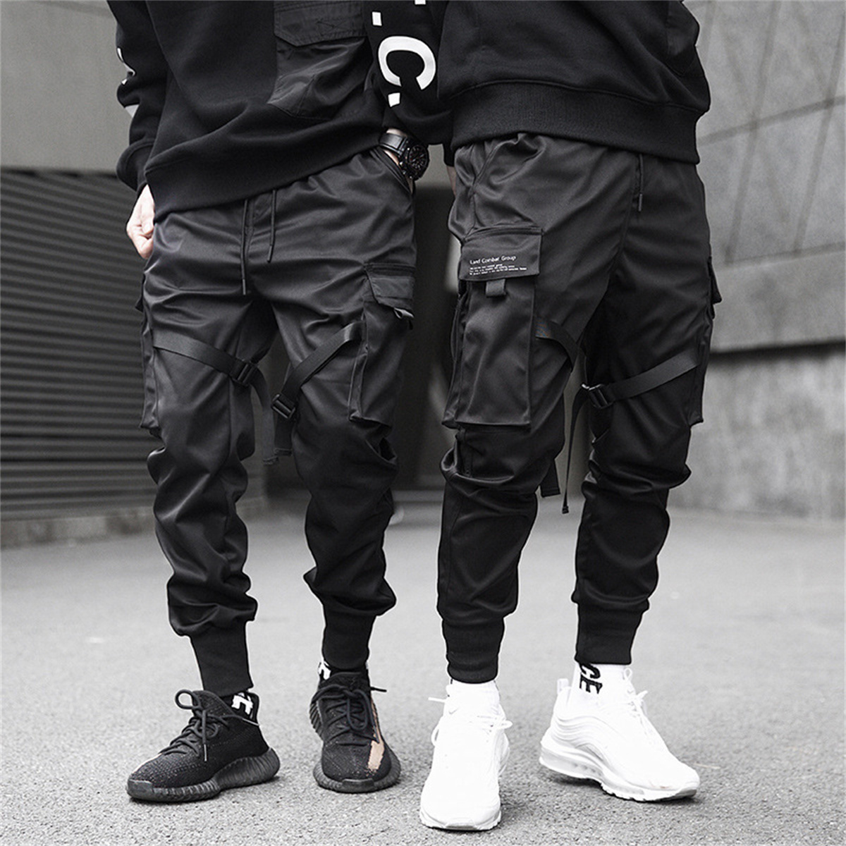 Street Fashion In Korea - Black Hip Hop Cargo Pants Summer
