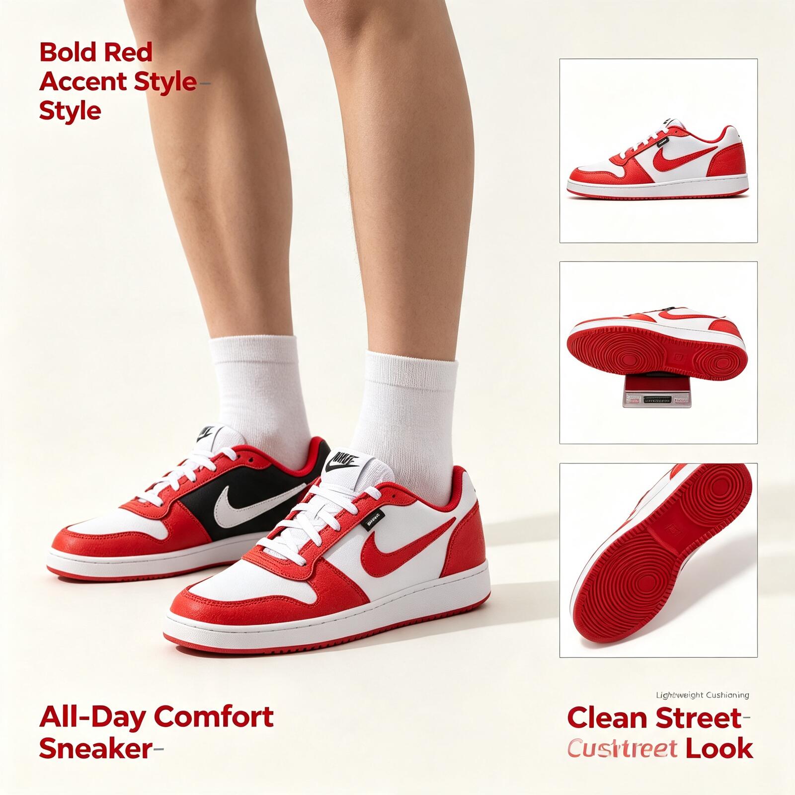 Street Fashion Nike - Nike Men's Ebernon Low Prem Low-Top