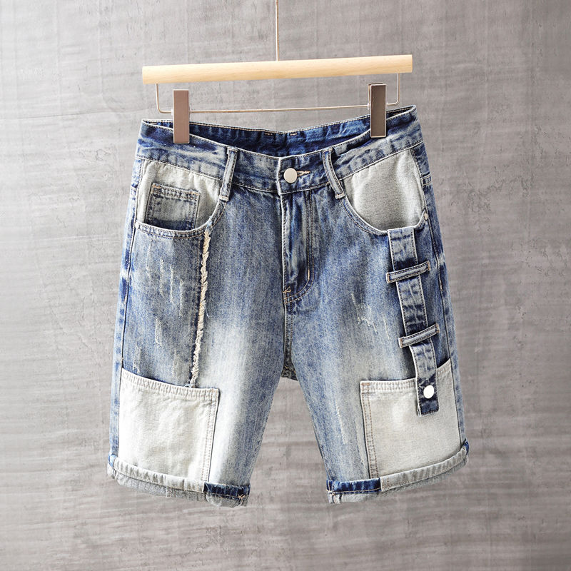 Street Fashion In Korea - Men's Short Jeans Pants with Pockets