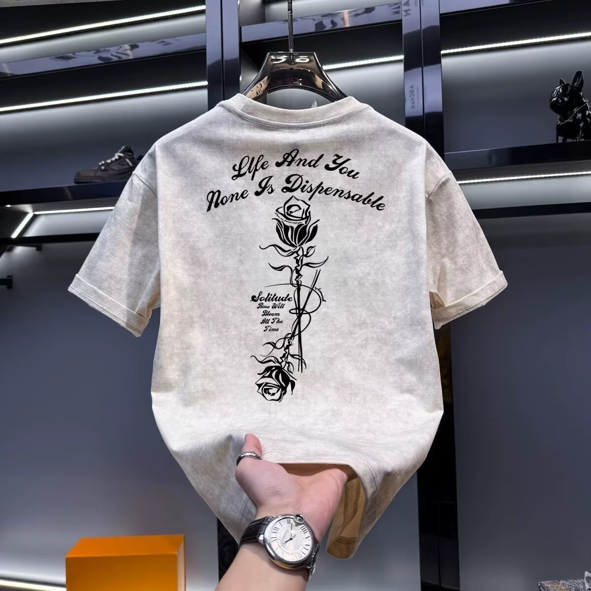 Street Fashion In Chinese - Summer men's khaki T-shirt High quality