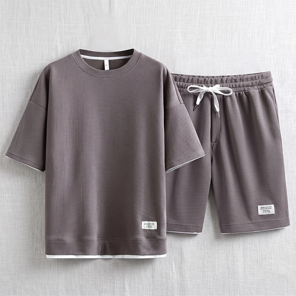 Summer Men's Waffle Knit Track - Street Fashion Dance review and price