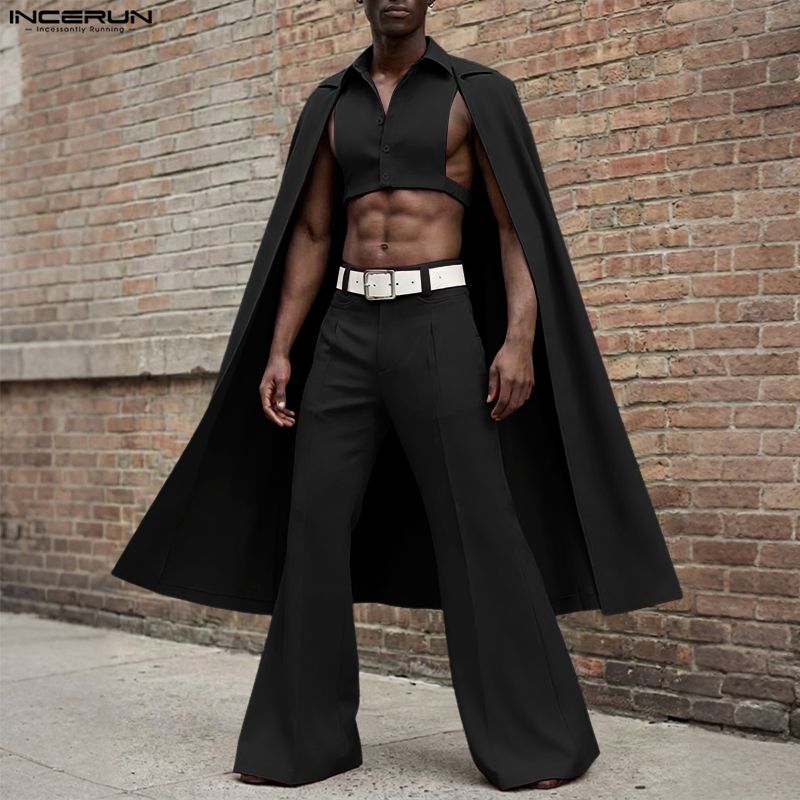 INCERUN Men Sets Solid Color L - Fashion Streetwear review and price