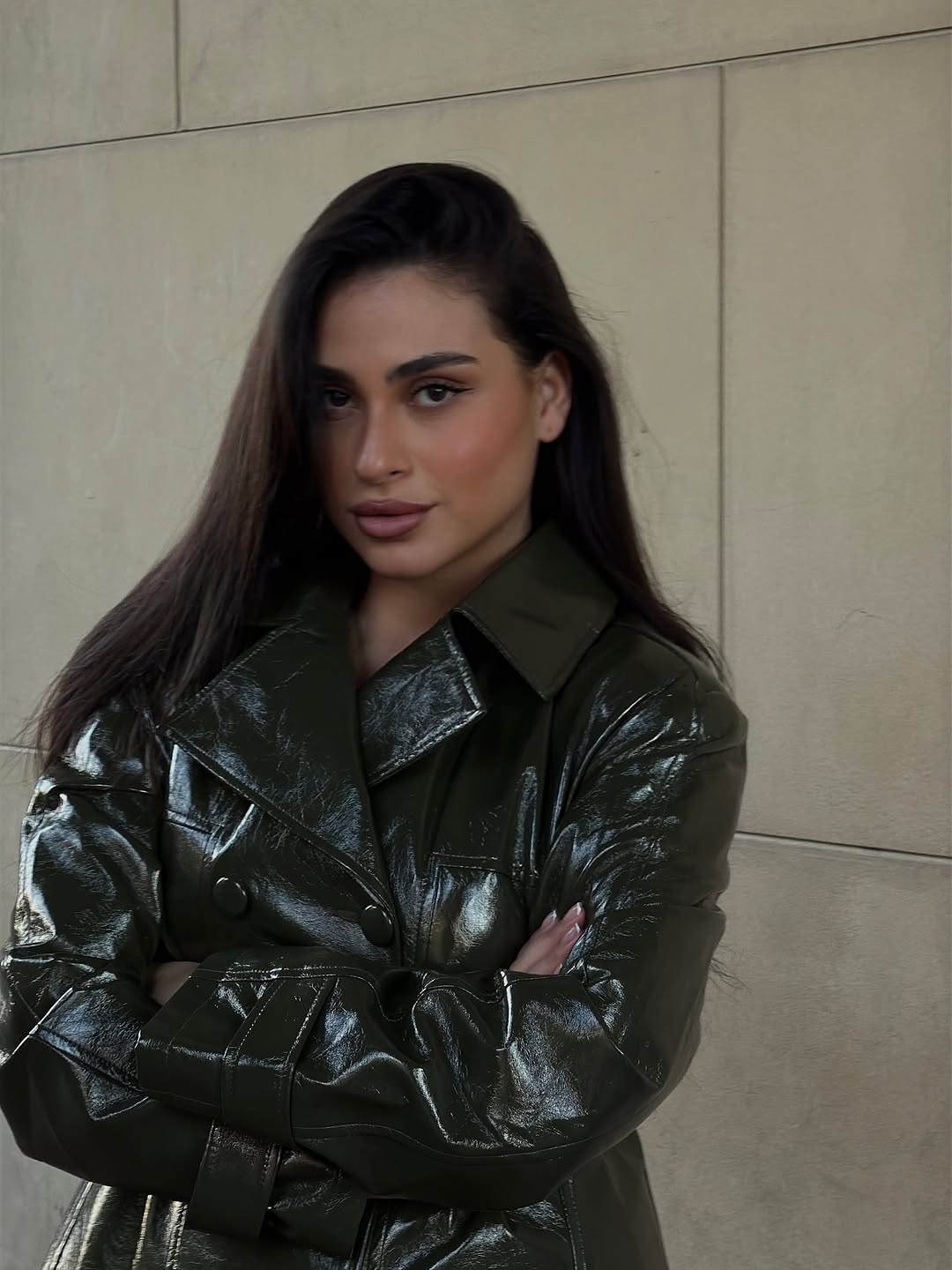 Dark Brown Patent Leather Skir - Street Fashion Jacket review and price