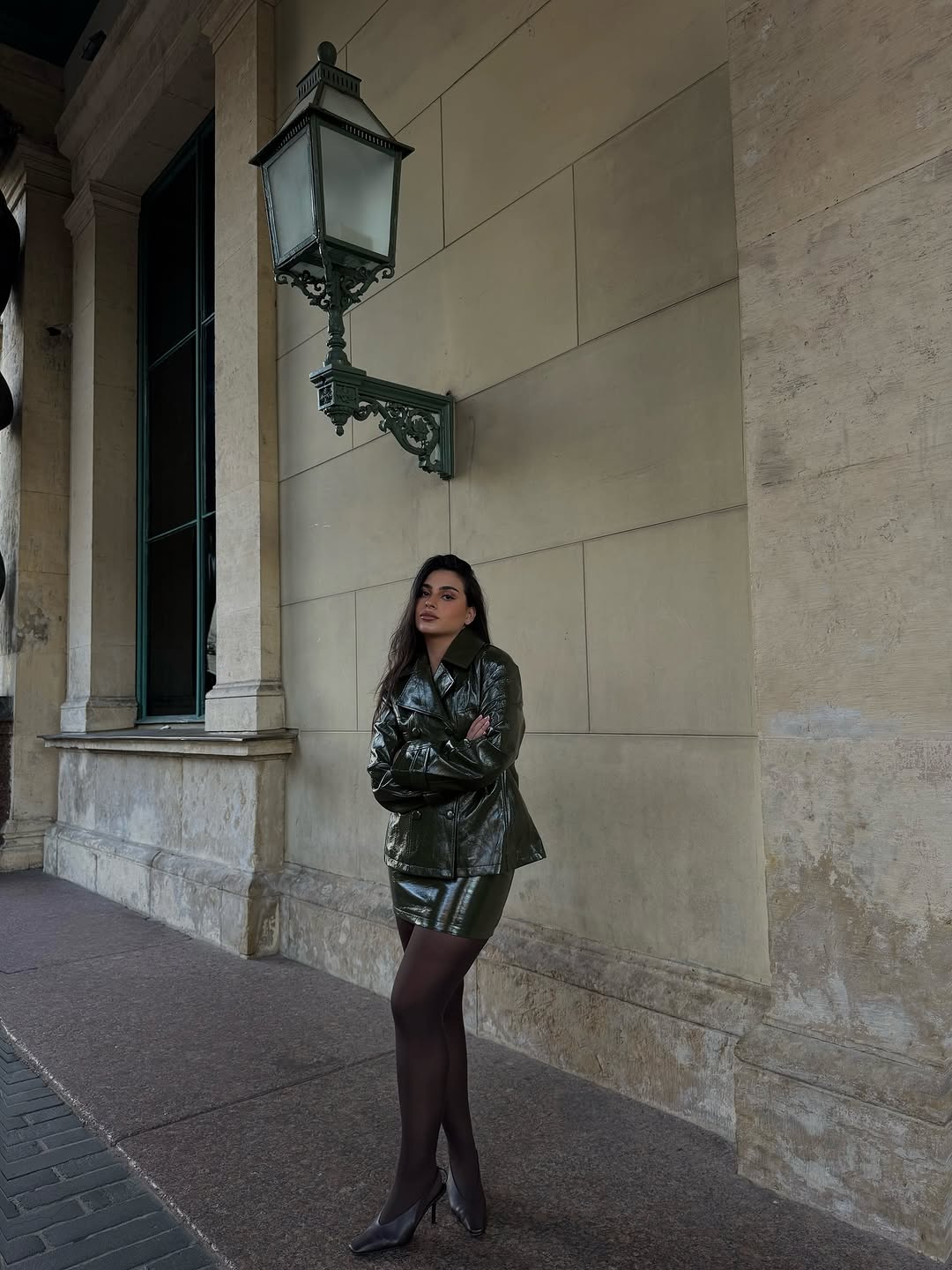 Dark Brown Patent Leather Skir - Street Fashion Jacket review and price