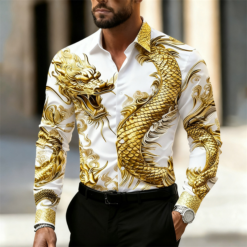 Men's Shirt Long Sleeve Shirt  - Street Fashion In Chinese review and price