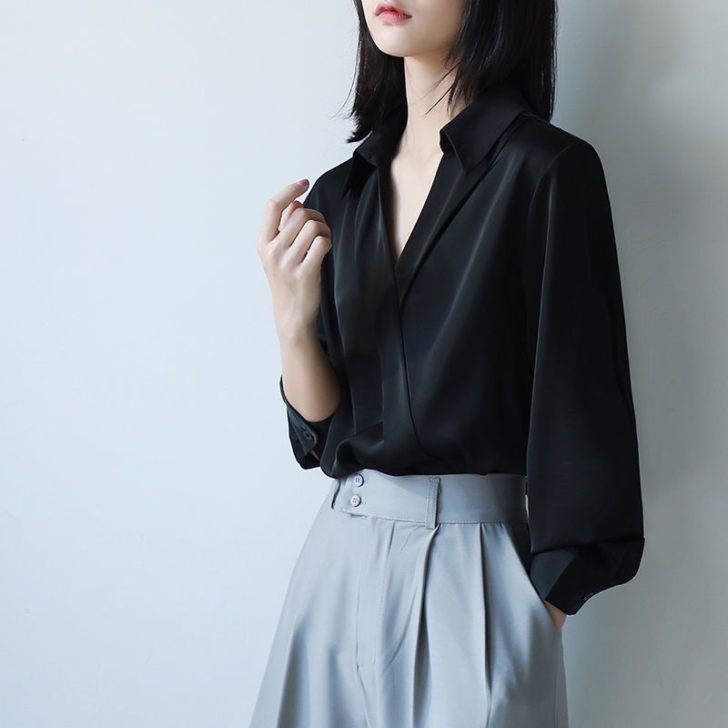 Gidyq Women Black Chiffon Shir - Street Fashion In Korea review and price