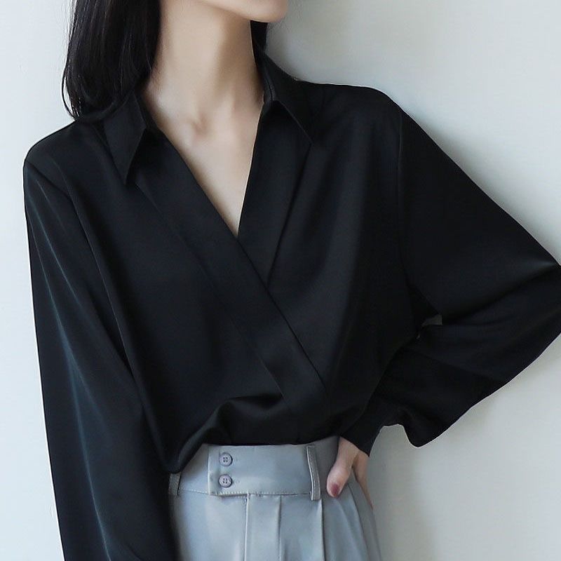 Gidyq Women Black Chiffon Shir - Street Fashion In Korea review and price