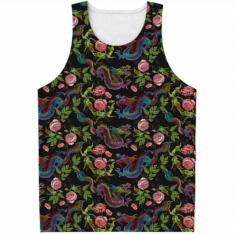 Chinese Dragon Pattern Tank To - Street Fashion In Chinese review and price