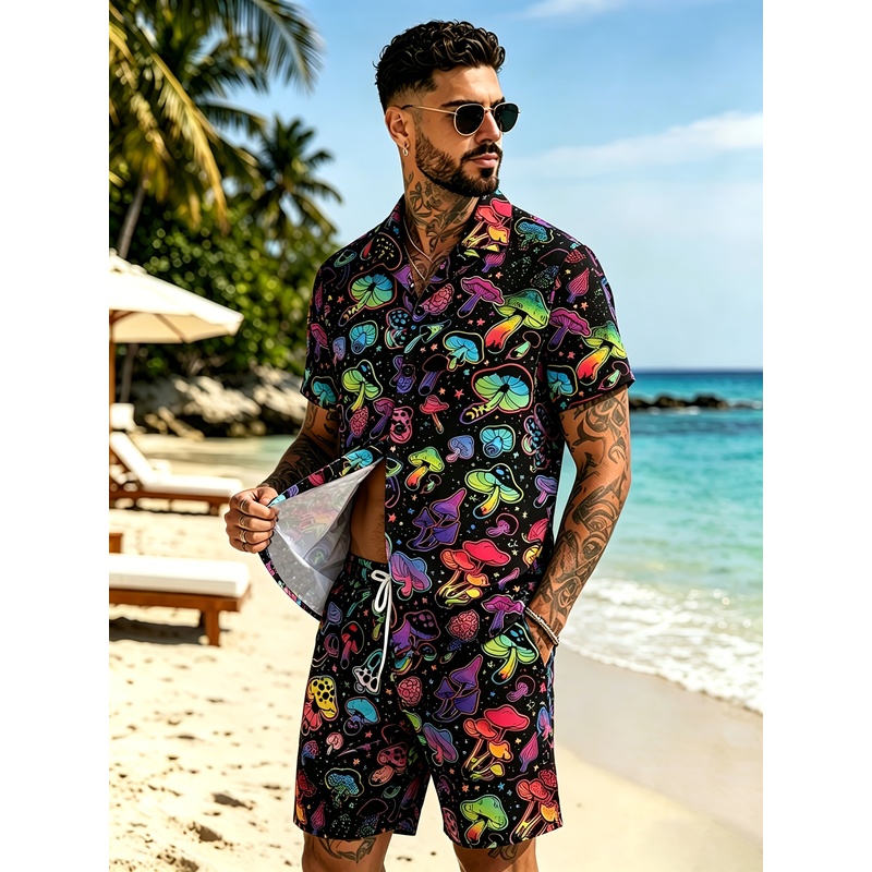 Men's Fashion 3D Mushroom prin - Fashion Streetwear review and price