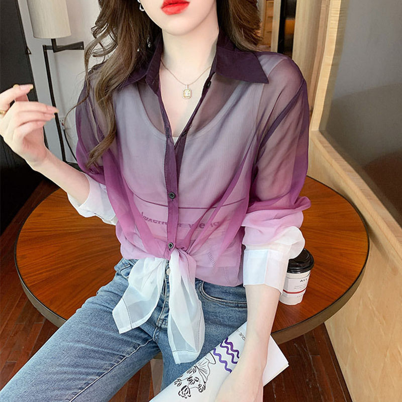 Fashion Gradient Color Chiffon - Street Fashion In Korea review and price