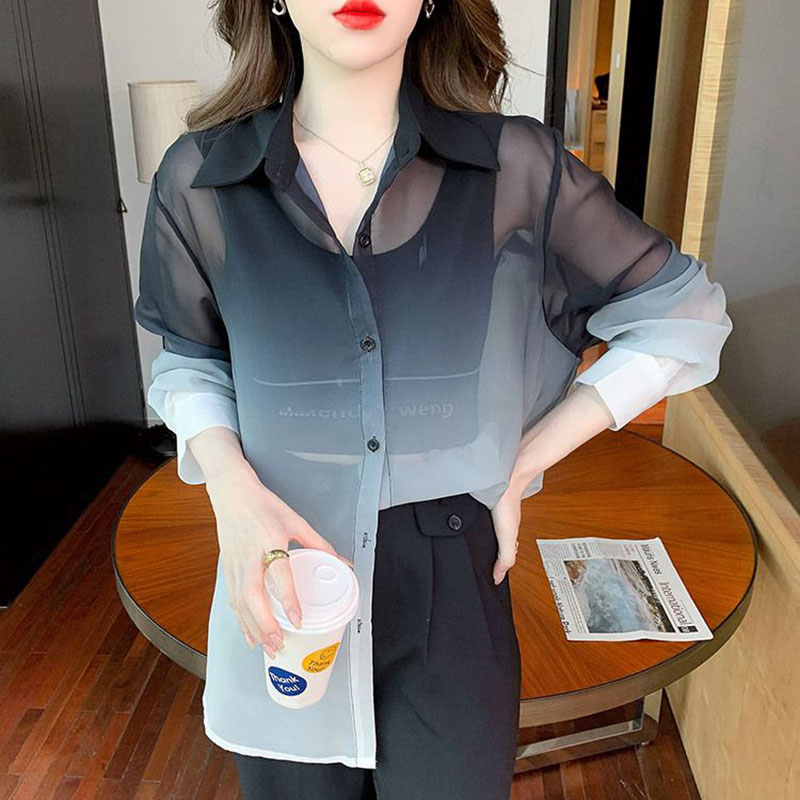 Fashion Gradient Color Chiffon - Street Fashion In Korea review and price