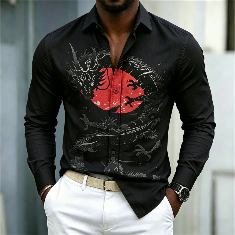 2026 New Men's Shirt White Bla - Fashion Streetwear review and price