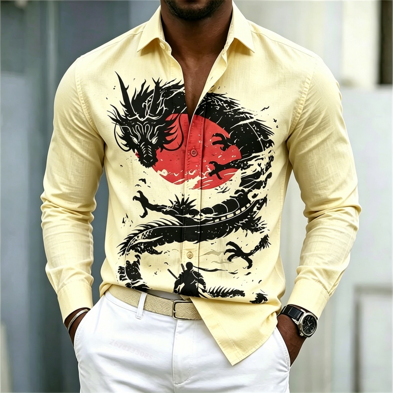 2026 New Men's Shirt White Bla - Fashion Streetwear review and price