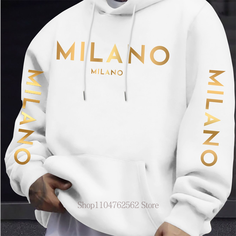 Milano Letter Print Hoodie for - Street Fashion Milano review and price