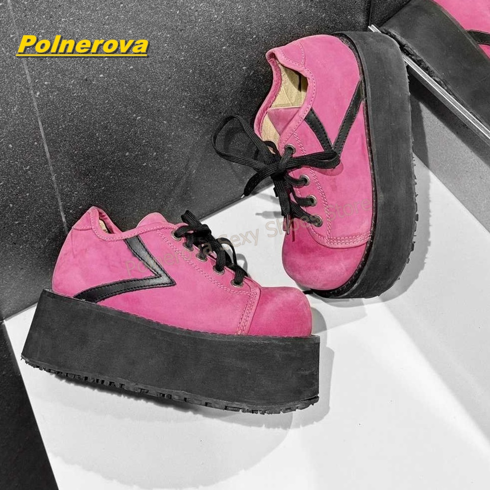 Hot Pink Rainbow Laces Platfor - Street Fashion Hot review and price