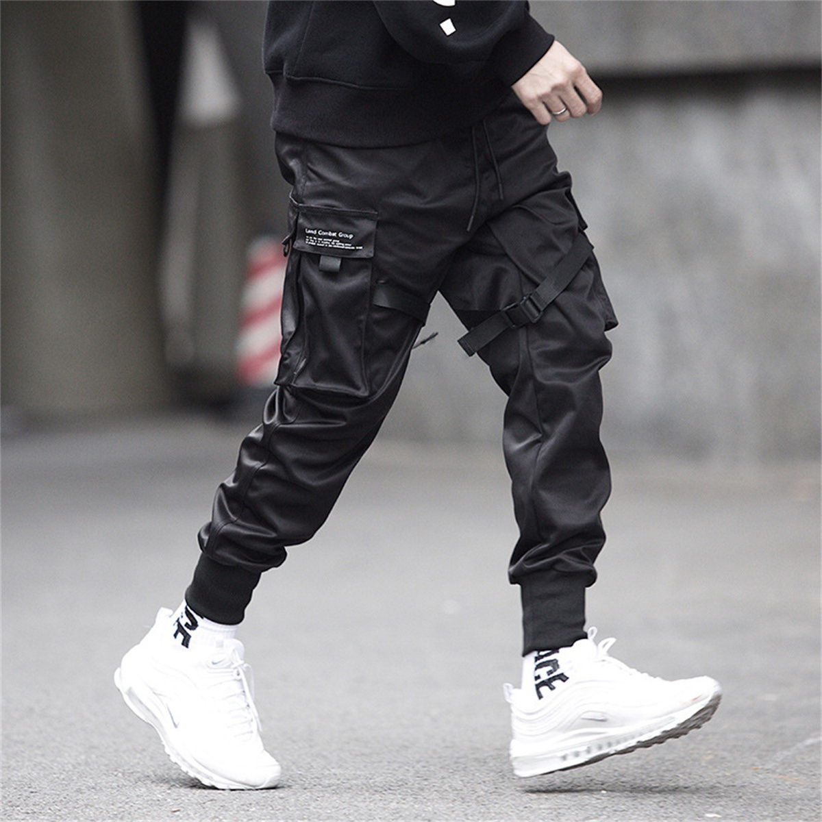 Black Hip Hop Cargo Pants Summ - Street Fashion In Korea review and price