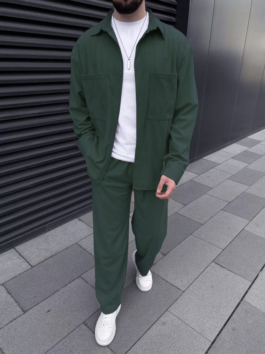 Men's corduroy two-piece outfi - Street Fashion In China review and price