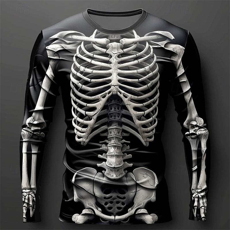 Men's 3D Flame Skull Pattern T - Fashion Streetwear review and price