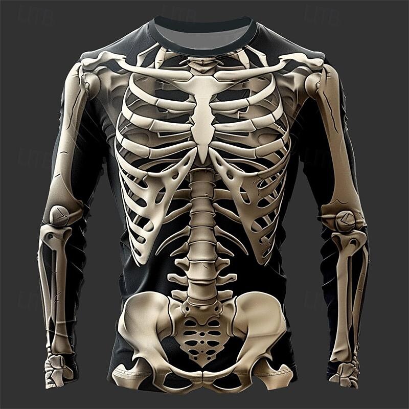 Men's 3D Flame Skull Pattern T - Fashion Streetwear review and price