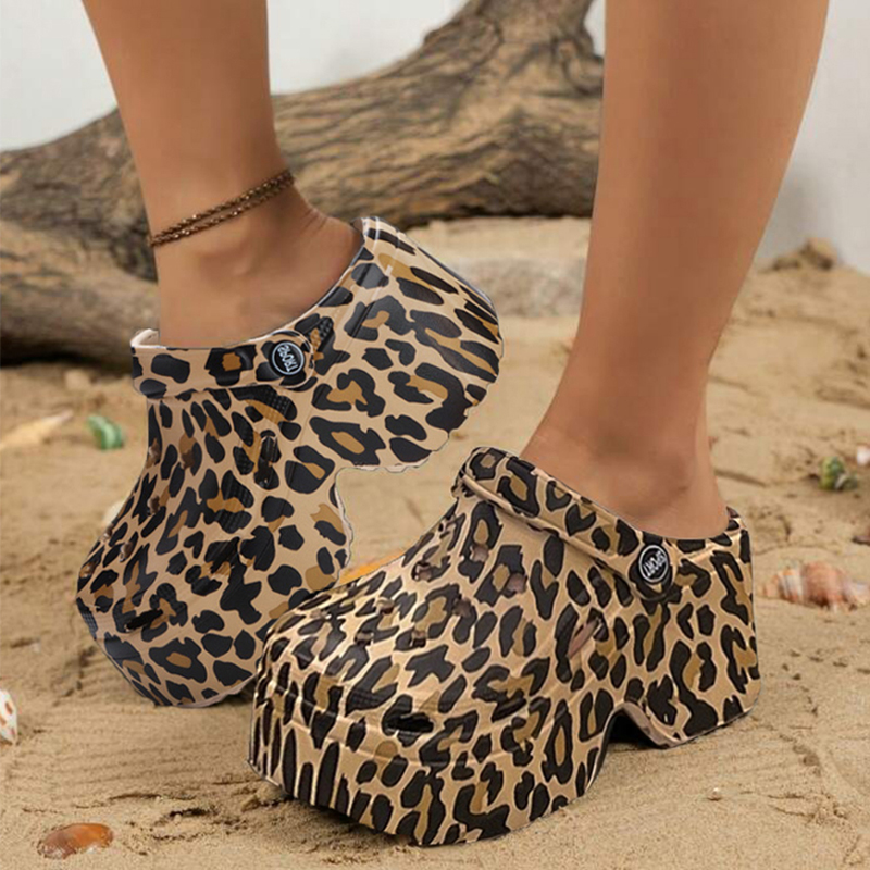 Leopard Platform Clogs for Wom - Street Fashion Girl review and price